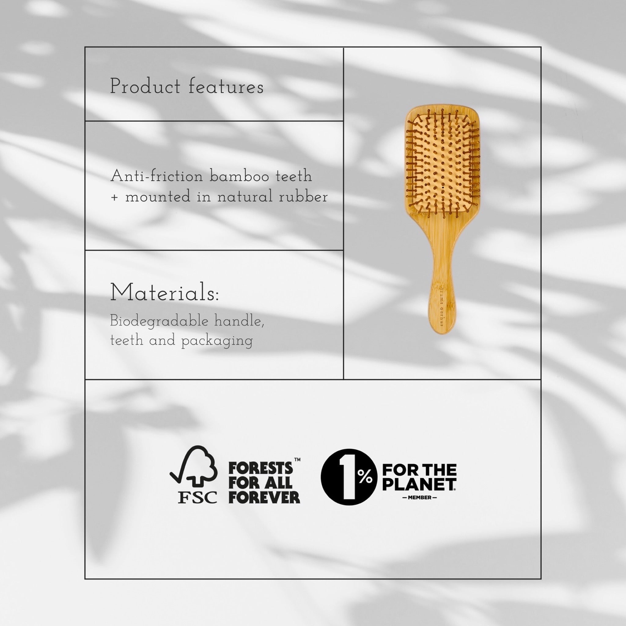 grums bamboo hairbrush - NIMO SKIN