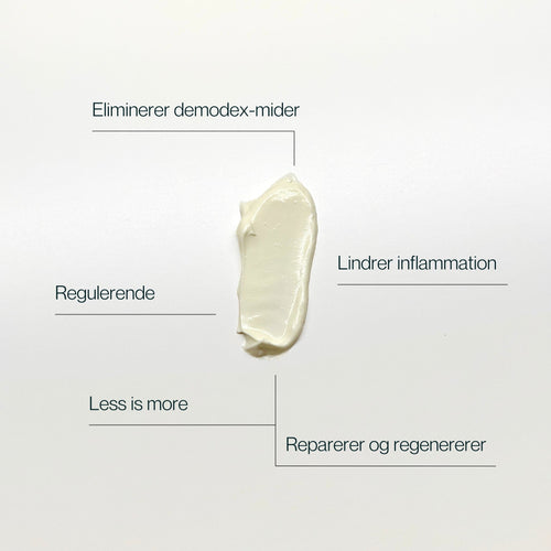 Konsistensen af ZZ-Cremen fra NIMO SKIN. Bruges mod rosacea, akne, perioral dermatitis og generelt rødme.
